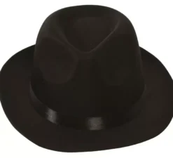 Cappello in tessuto nero ganster